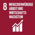 Logo SDG 8 – Menschenwürdige Arbeit und Wirtschaftswachstum