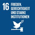 Logo SDG 16 – Frieden, Gerechtigkeit und starke Institutionen